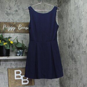 B. Darlin Juniors Sleeveless Pleated A-Line Dress Navy Blue 11/12